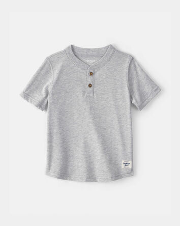 Tout-petit gar&ccedil;on - T-shirt henley &agrave; manches courtes - Gris, 
