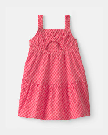 Baby Girl Gingham Tiered Dress - Red, 