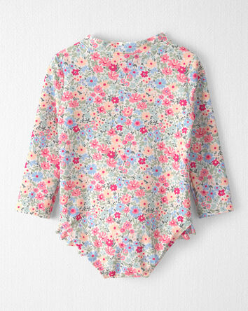 B&eacute;b&eacute; fille - Maillot &agrave; volants en mat&eacute;riaux recycl&eacute;s &agrave; imprim&eacute; de prairie, 
