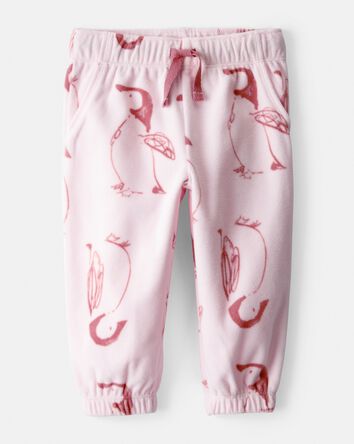Baby Girl Penguin Cozy Jogger Pant - Pink, 