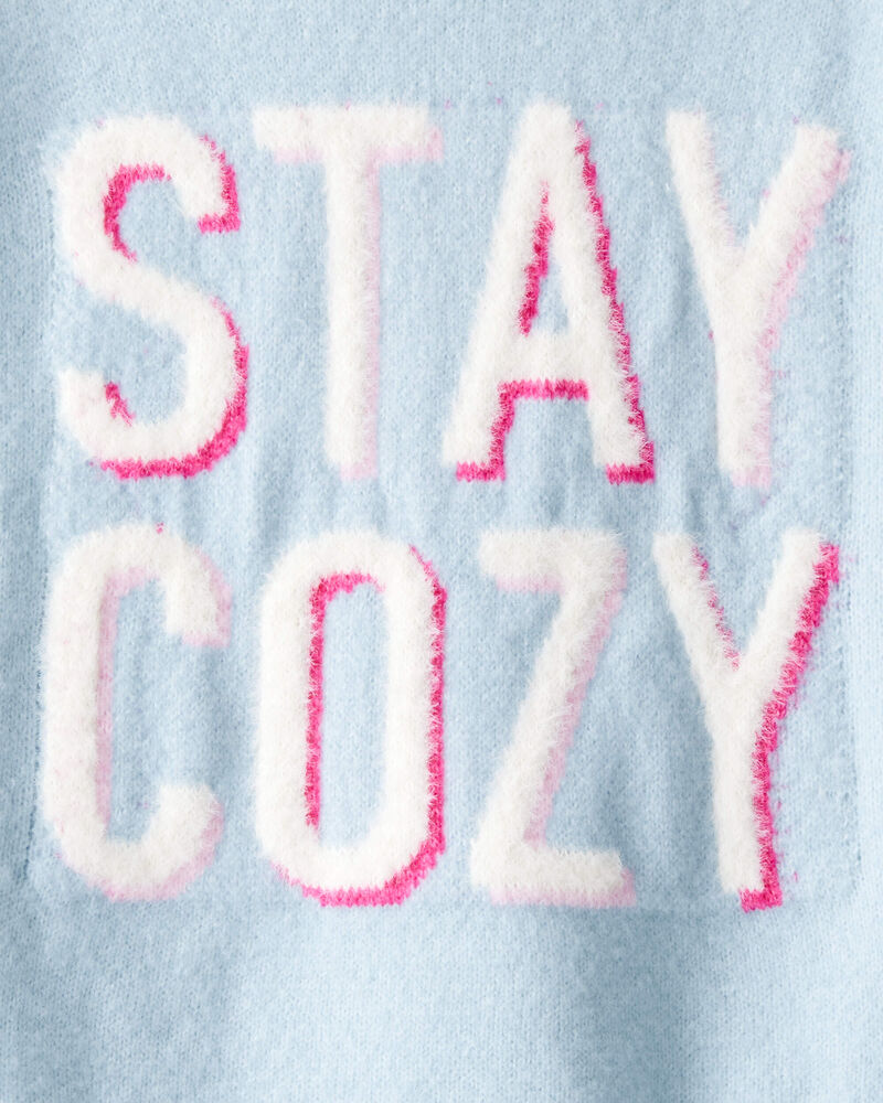 Girls Stay Cozy Sweater - Blue, image 3 of 4 slides