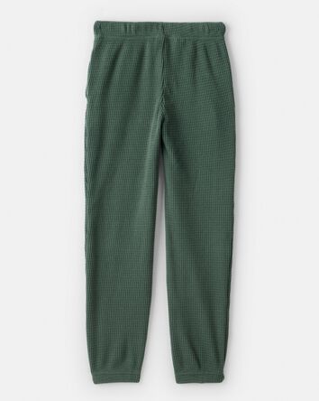 Girls Waffle Knit Joggers - Green, 