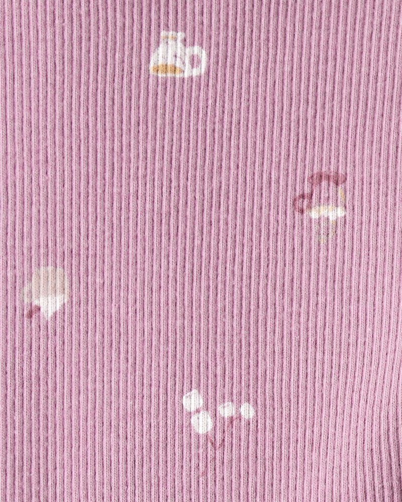 Toddler Girl Quilted Quarter-Zip & Floral Legging Set - Purple, image 4 of 5 slides