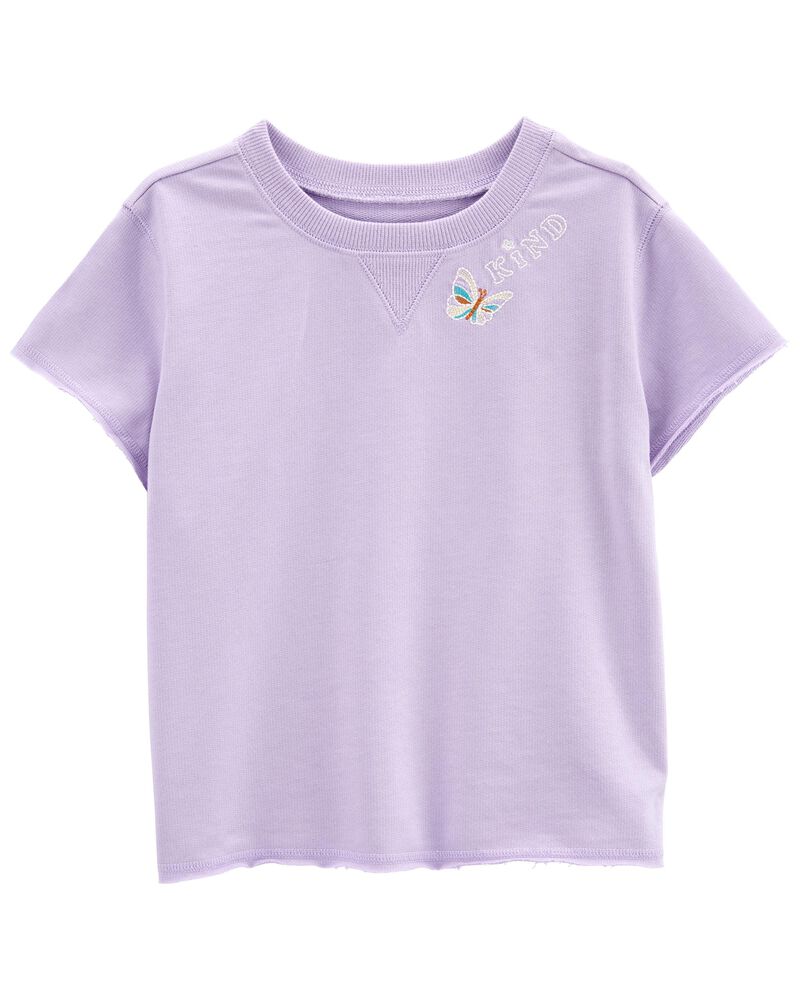 Purple Boxy Fit French Terry Tee