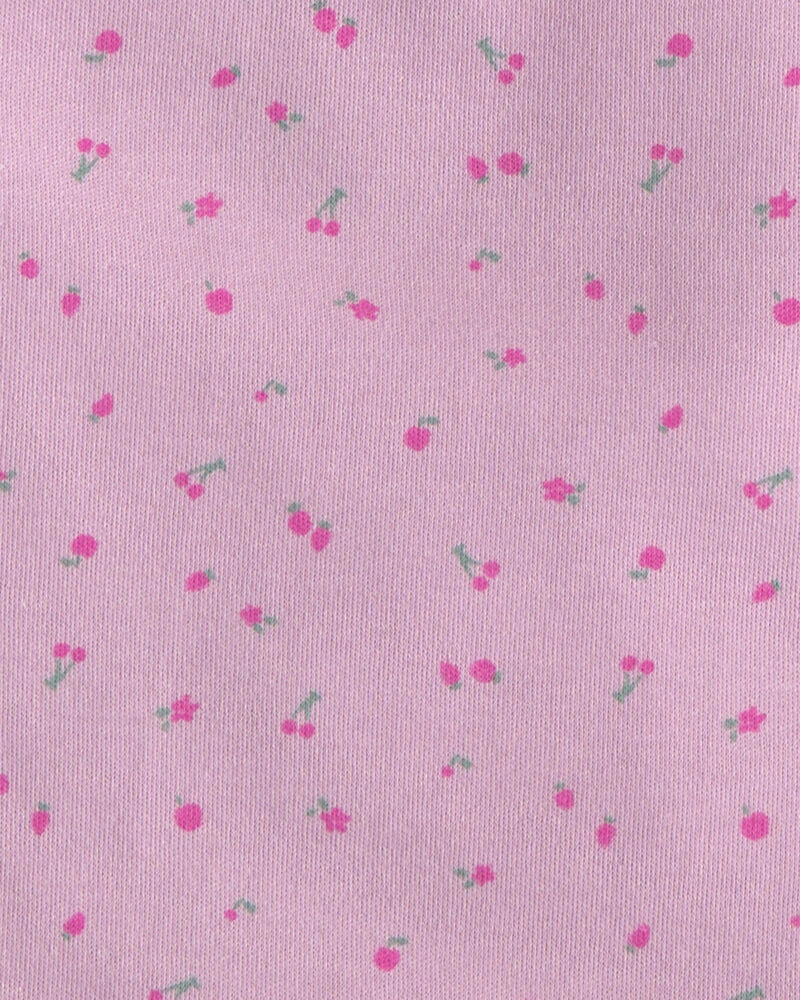 Baby Girl 4-Pack Cherry Floral Burp Cloths - Purple/Ivory, image 2 of 3 slides