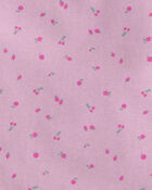 Baby Girl 4-Pack Cherry Floral Burp Cloths - Purple/Ivory, image 2 of 3 slides
