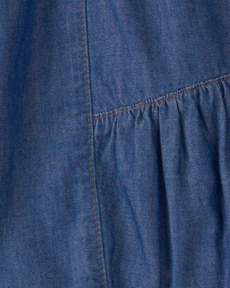 Filles - Jupe en chambray - D&eacute;lav&eacute; fonc&eacute;, image 2 sur 2 diapositives