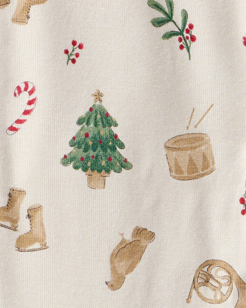Bébé - Pyjama à manches longues PurelySoft imprimé de Noël - Blanc, image 4 sur 5 diapositives