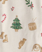 Bébé - Pyjama à manches longues PurelySoft imprimé de Noël - Blanc, image 4 sur 5 diapositives