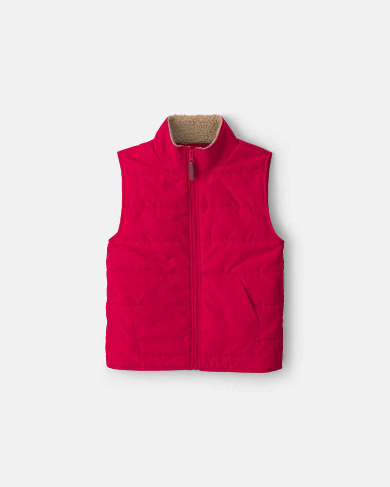 Boys Zip-Up Vest - Red, image 1 of 3 slides