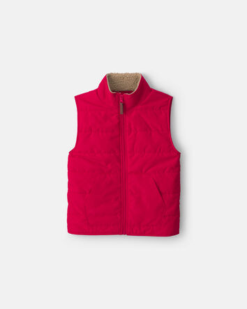 Boys Zip-Up Vest - Red, 