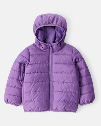Kid Hooded Puffer Jacket - Purple, 
