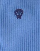 Baby Girl Seashell Short-Sleeve Bodysuit Dress - Blue, image 4 of 5 slides