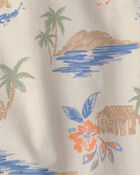 Gar&ccedil;ons - Chemise boutonn&eacute;e &agrave; manches courtes, motif plage - Beige, image 2 sur 2 diapositives