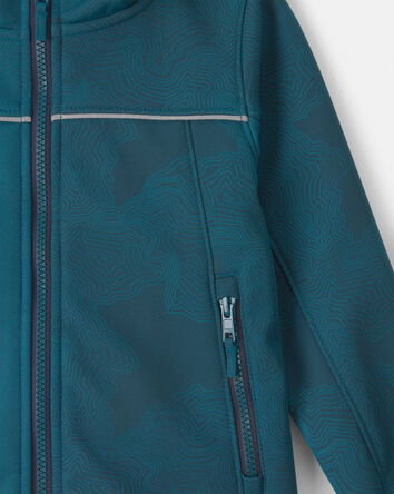 Toddler Boy Colour Changing Rain Jacket- Teal, 