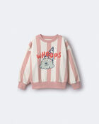 Toddler Whoops' Striped Ice Cream Dolman-Sleeve Sweatshirt - Peach, image 2 of 6 slides