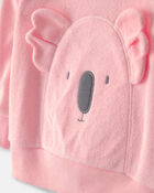 Baby Girl Koala Terry Pullover Sweatshirt - Pink, image 2 of 4 slides
