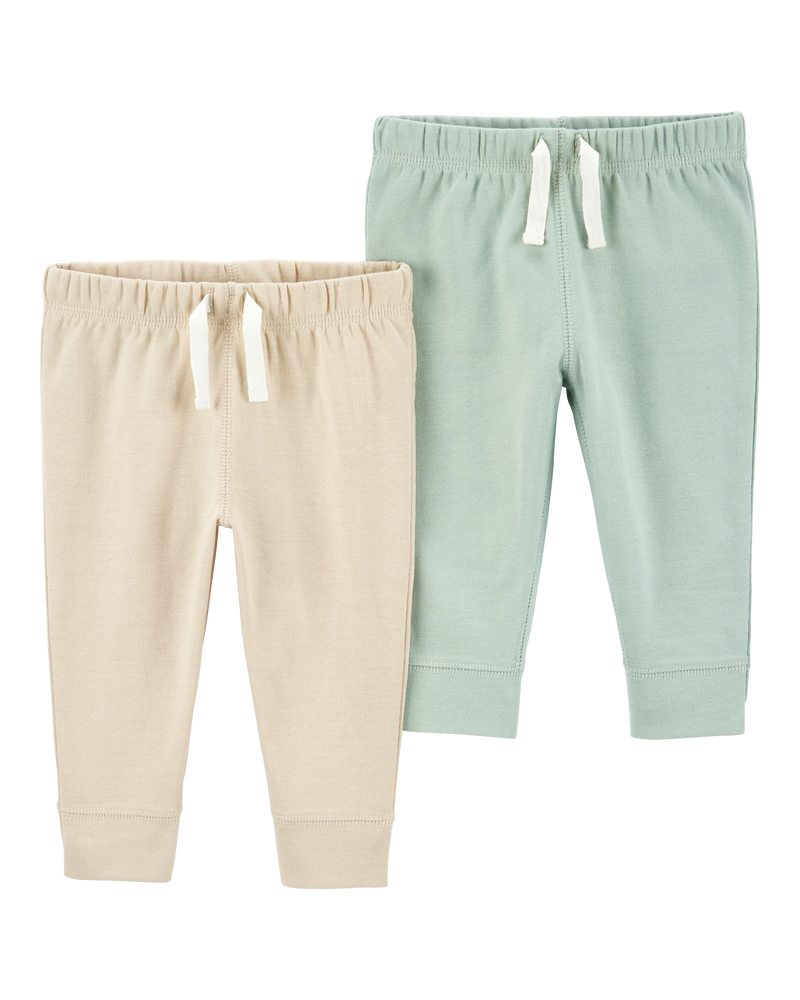 Baby Green 2-Pack Pull-On Pants, image 1 of 2 slides