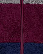 Kid Colourblock Fleece Knit Jacket - Red, image 2 of 3 slides