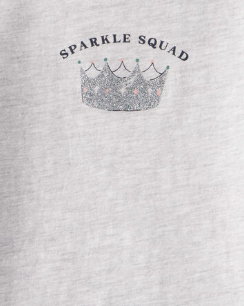 Tout-petit fille - T-shirt imprimé à manches longues Sparkle Squad - Gris, 