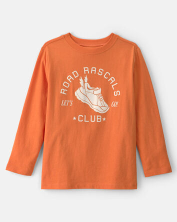 Boys Sneaker Long-Sleeve Graphic Tee - Orange, 