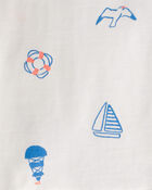 Toddler Boy Nautical Pocket Tee - White, image 2 of 3 slides