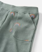 Toddler Organic Cotton Waffle Knit Set in Magical Rainbow Print, image 4 of 6 slides