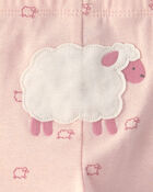 Baby Girl 3-Piece Sheep Long-Sleeve Bodysuit & Pant Set - Pink/Cream, image 5 of 6 slides