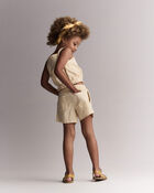 Toddler Girl Gingham Peplum Shorts &ndash; Yellow, image 5 of 7 slides