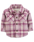 Plaid Sherpa-lined Shacket, image 1 of 4 slides