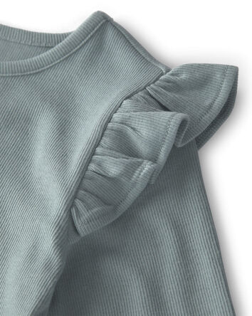 Girls 3-Pack Organic Cotton Rib Slim-Fit Tops, 