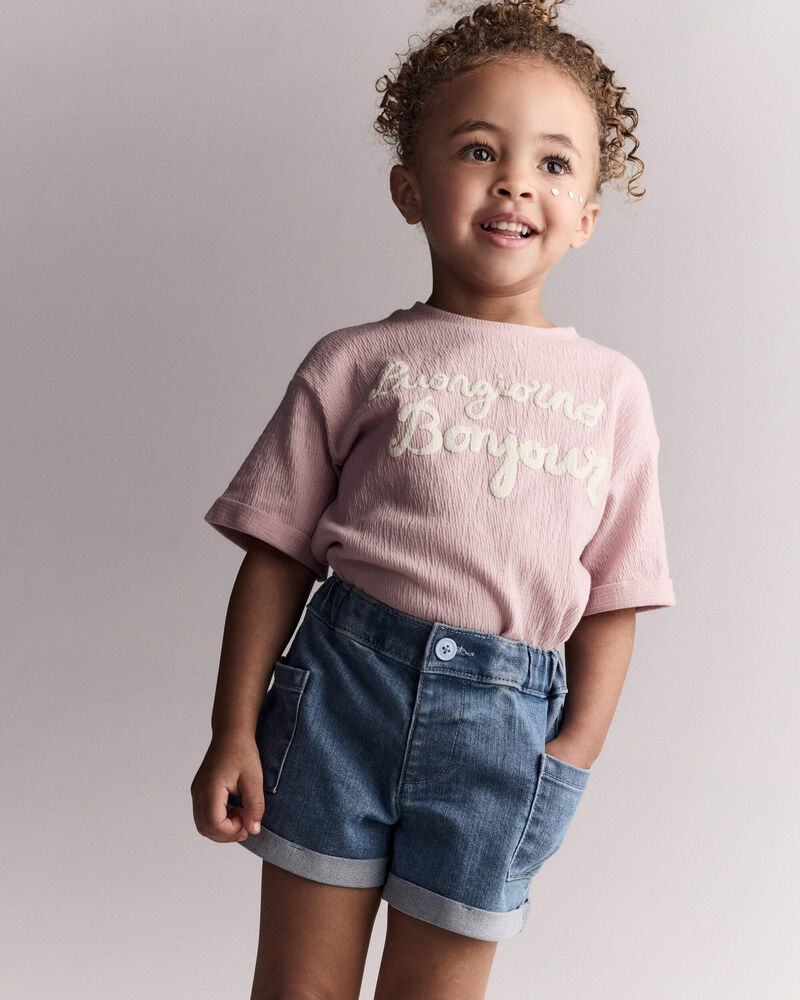 Toddler Girl Mom Short in Denim, image 4 of 7 slides