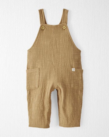 Baby Organic Cotton Textured Gauze Overalls, 