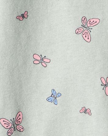 Baby Girl Butterfly Print Long Sleeve Tee - Green, 