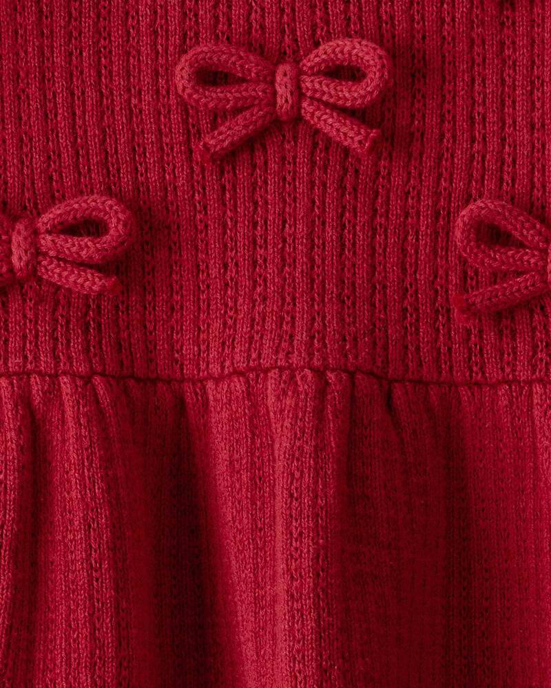 B&eacute;b&eacute; fille - Robe chandail tricot en coton biologique, image 5 sur 5 diapositives