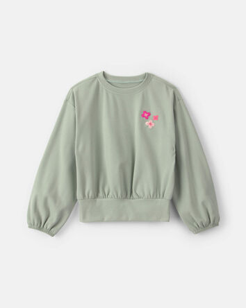 Filles - Haut manches longues &agrave; motif floral &ndash; Vert, 