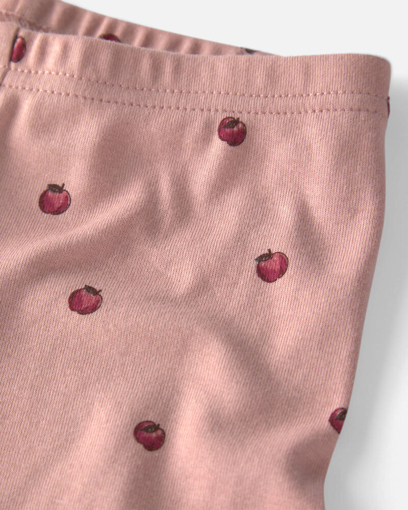 Filles - Pyjama 2 pi&egrave;ces en coton biologique &agrave; motif pomme, image 3 sur 3 diapositives