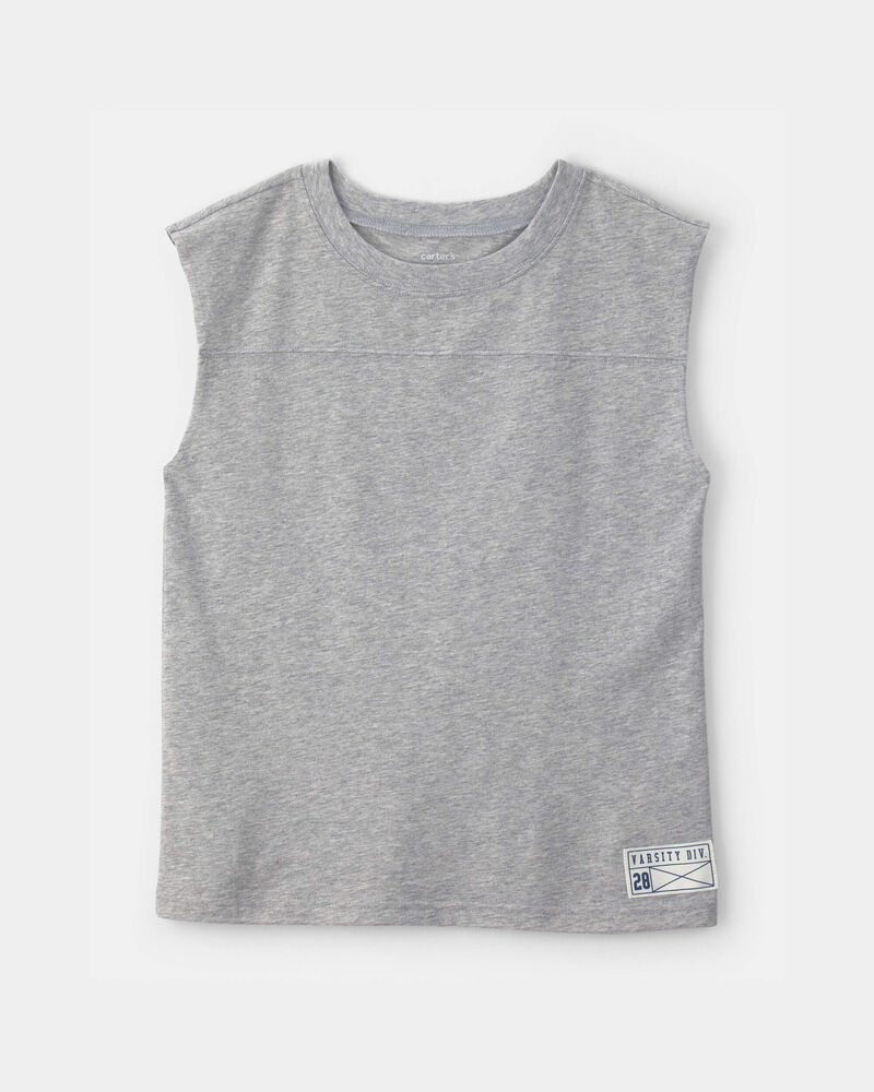 Boys Active Muscle Tank - Grey, image 1 of 3 slides