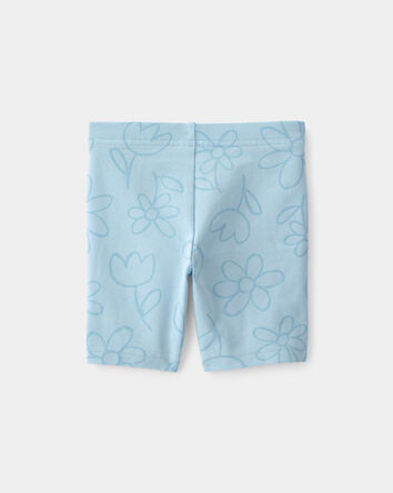 Tout-petit fille - Short de cycliste, fleurs et coccinelles - Bleu, 