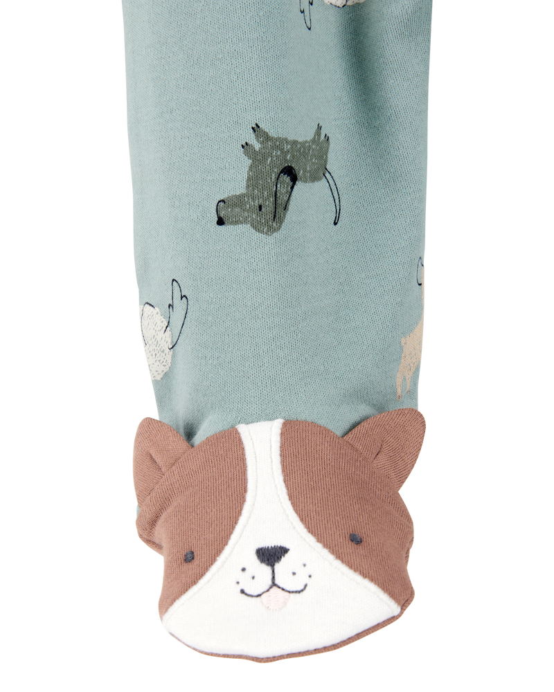 Bébé garçon - Grenouillère en coton à fermeture à glissière à 2 sens à chien, image 2 sur 4 diapositives