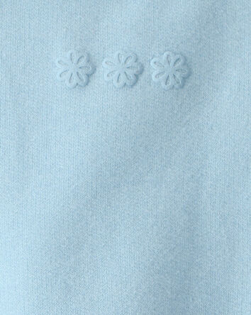 B&eacute;b&eacute; fille - Chandail en jersey bouclette, fleurs - Bleu, 