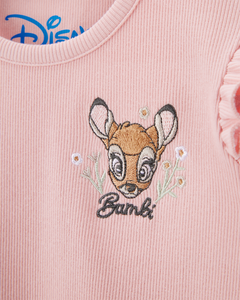 Toddler 2-Piece Bambi Flutter-Sleeve & Bike Short Set - Pink, image 2 of 5 slides