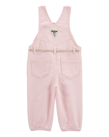 Baby Knit Denim Hickory Stripe Overalls, 