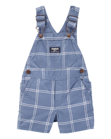 Baby Plaid Shortalls - Blue, 