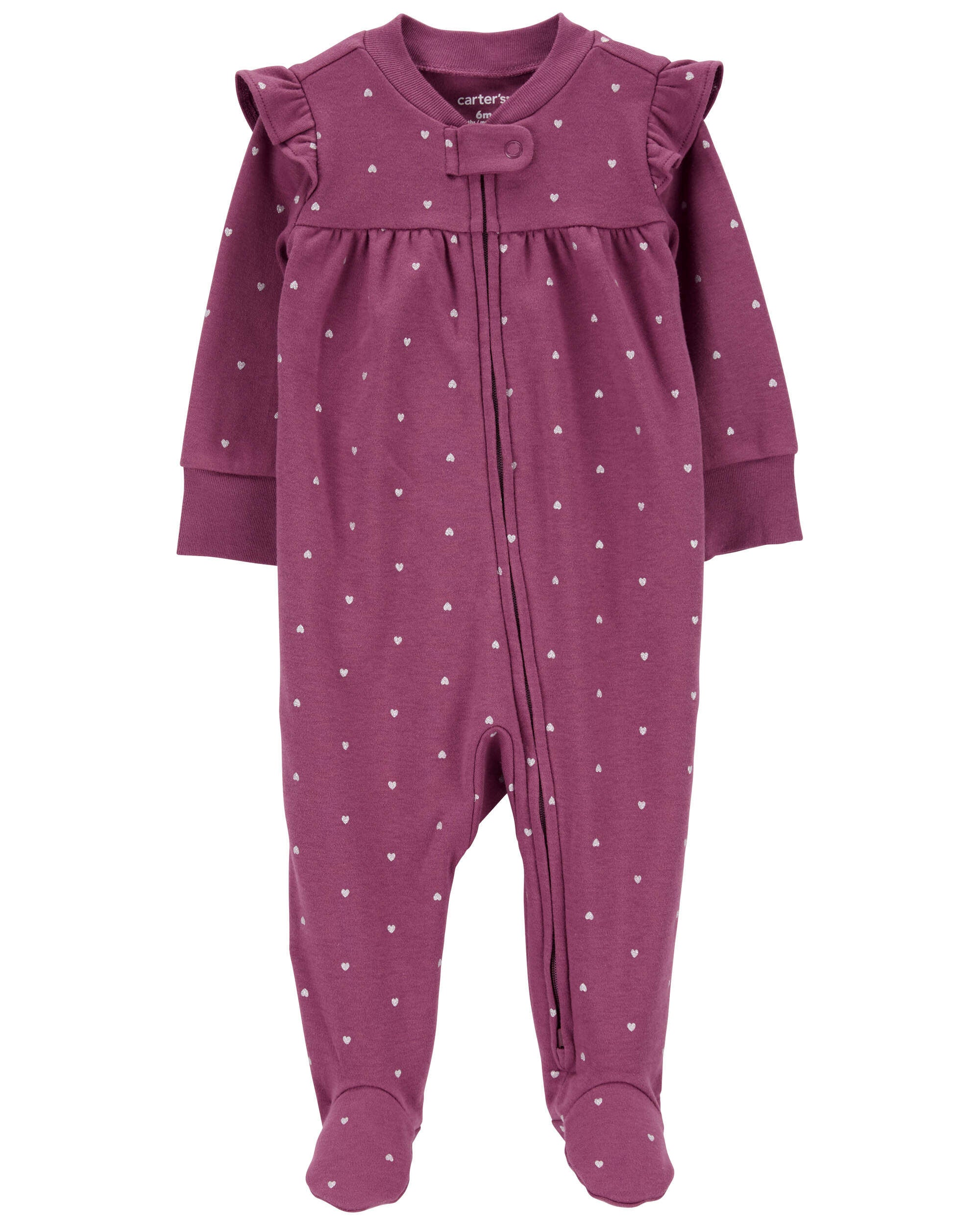 Baby Heart 2 Way Zip Cotton Sleeper Pyjamas