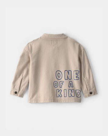 Toddler 'One of a Kind' Peace Sign Zip-Up Jacket - Khaki, 