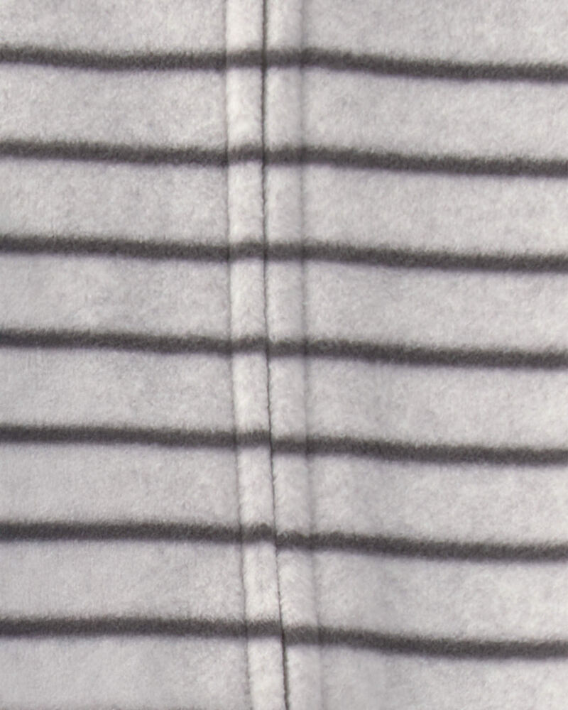 B&eacute;b&eacute; gar&ccedil;on - Emballage 2 grenouill&egrave;res en molleton &agrave; fermeture &agrave; glissi&egrave;re double sens &agrave; rayures et animaux du safari &ndash; Vert/Gris, image 3 sur 5 diapositives