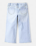 Toddler  Heart Embroidered Iconic Denim Wide Leg Jeans - Ozone Wash, image 2 of 6 slides