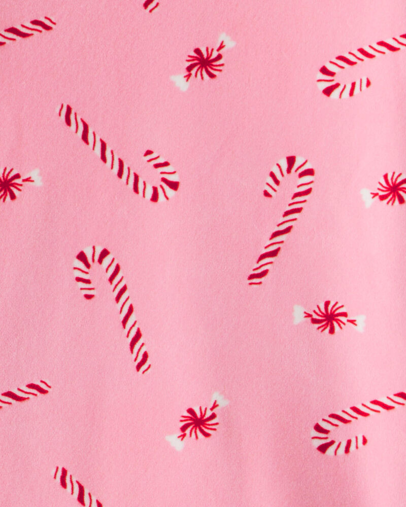 Toddler Girl Pink Peppermints DreamPlush Long-Sleeve Snug Fit 2-Piece Pyjamas - Pink, image 2 of 3 slides