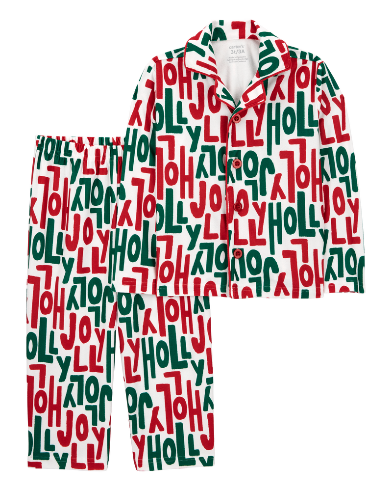 Toddler 2-Piece Christmas Coat Style Pyjamas, image 1 of 2 slides